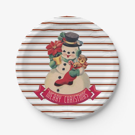 Vrolijk kerstfeest - Snowman Paper Bord (Voorkant)