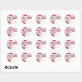 Vrolijk kerstfeest, Snowman, Santa Hat - Gepersona Ronde Sticker (Vel)