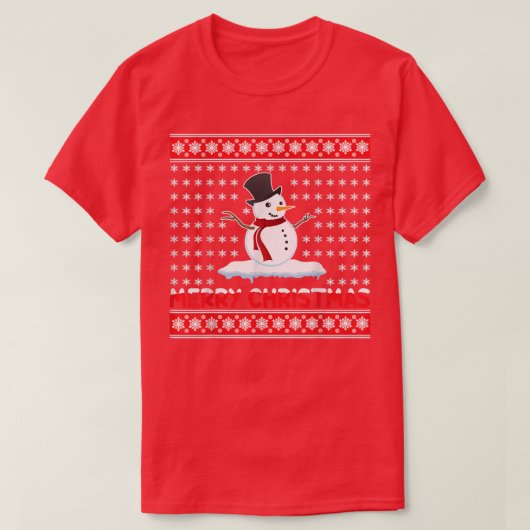 Vrolijk kerstfeest Snowman T-Shirt (Design voorkant)