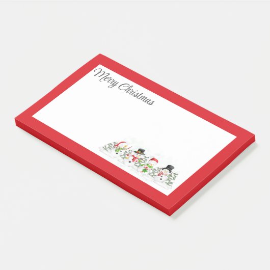 Vrolijk kerstfeest Snowmen Post-it Notes (Schuin)