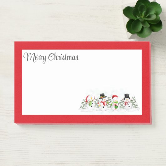 Vrolijk kerstfeest Snowmen Post-it Notes (Kantoor)