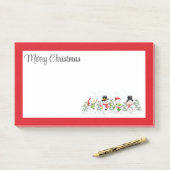 Vrolijk kerstfeest Snowmen Post-it Notes (Op bureau)