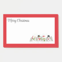 Vrolijk kerstfeest Snowmen Post-it Notes