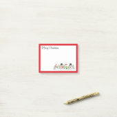 Vrolijk kerstfeest Snowmen Post-it Notes (Op bureau)