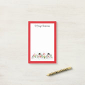 Vrolijk kerstfeest Snowmen Post-it Notes (Op bureau)