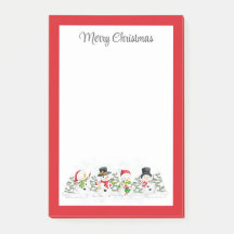 Vrolijk kerstfeest Snowmen Post-it Notes