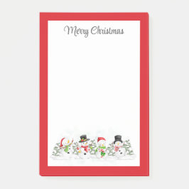 Vrolijk kerstfeest Snowmen Post-it Notes