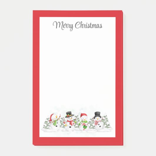 Vrolijk kerstfeest Snowmen Post-it Notes (Voorkant)