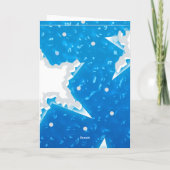 vrolijk kerstfeest | Snowy Blue Stars Feestdagen Kaart (Achterkant)