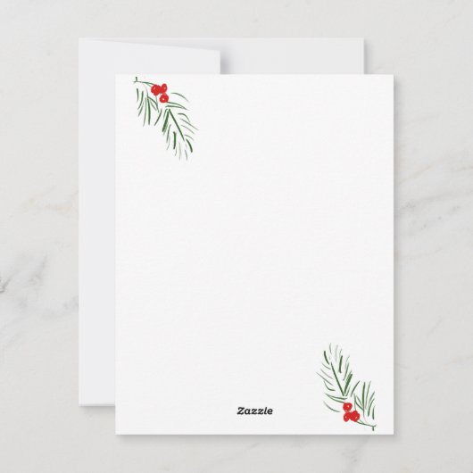 Vrolijk kerstfeest Snowy WreatCustom Family Feestdagenkaart (Achterkant)