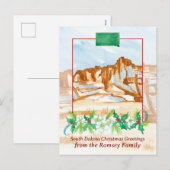 Vrolijk Kerstfeest South Dakota Badlands Winter Feestdagenkaart (Voorkant / Achterkant)