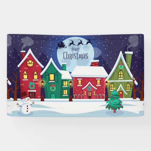 Vrolijk kerstfeest spandoek (Horizontaal)