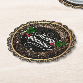 Vrolijk kerstfeest, sparkle en glitter kartonnen onderzetters (Gekanteld)