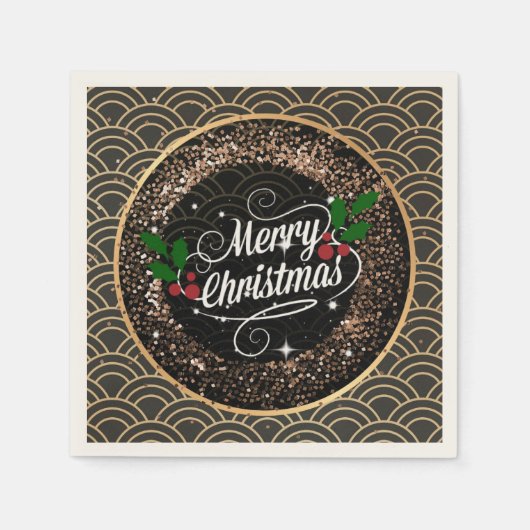 Vrolijk kerstfeest, sparkle en glitter servet (Voorkant)