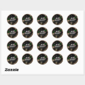 Vrolijk kerstfeest, sparkle, glitter en shine, ronde sticker (Vel)