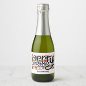 Vrolijk kerstfeest sparkling wijnetiket (Voorkant)