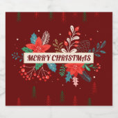 Vrolijk kerstfeest sparkling wijnetiket (Enkel label)