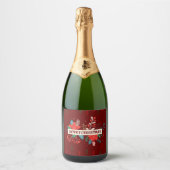 Vrolijk kerstfeest sparkling wijnetiket (Voorkant)