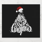 Vrolijk kerstfeest sparkling wijnetiket (Enkel label)