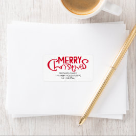 Vrolijk kerstfeest speelse typografie retouradres etiket
