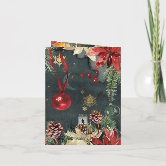 Vrolijk kerstfeest Splendor Feestdagen Kaart (Achterkant)