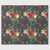 Vrolijk kerstfeest Splendor Glossy Cadeaupapier (Vlak)