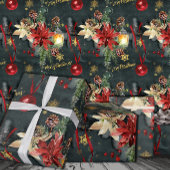 Vrolijk kerstfeest Splendor Glossy Cadeaupapier