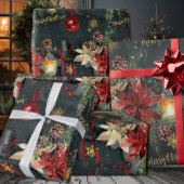 Vrolijk kerstfeest Splendor Glossy Cadeaupapier