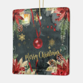 Vrolijk kerstfeest Splendor Keramisch Ornament (Links)