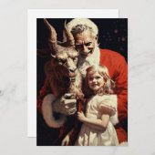 Vrolijk Kerstfeest Spooky Horror Duivel Kerstman Feestdagenkaart (Voorkant / Achterkant)