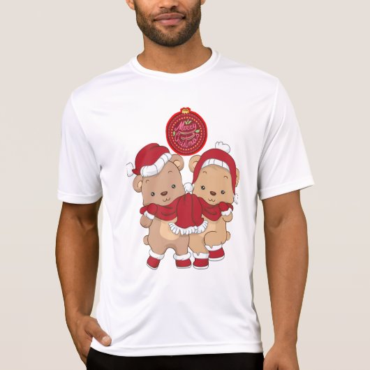 Vrolijk Kerstfeest Sport-Tek Competitor T-shirt (Voorkant)