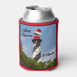 Vrolijk kerstfeest St Augustine Florida vuurtoren Blikjeskoeler