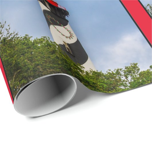 Vrolijk kerstfeest St Augustine Florida vuurtoren Cadeaupapier (Rol Hoek)