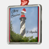 Vrolijk kerstfeest St Augustine Florida vuurtoren Metalen Ornament (Links)