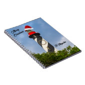 Vrolijk kerstfeest St Augustine Florida vuurtoren Notitieboek (Rechterzijde)