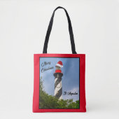 Vrolijk kerstfeest St Augustine Florida vuurtoren Tote Bag (Voorkant)