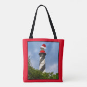 Vrolijk kerstfeest St Augustine Florida vuurtoren Tote Bag (Achterkant)