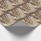 Vrolijk kerstfeest  stad illustratie cadeaupapier (Hoek)