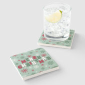 Vrolijk kerstfeest stenen onderzetter (Zijkant)