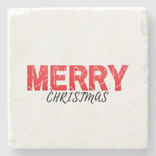 Vrolijk kerstfeest stenen onderzetter (Voorkant)