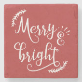 vrolijk kerstfeest stenen onderzetter (Voorkant)