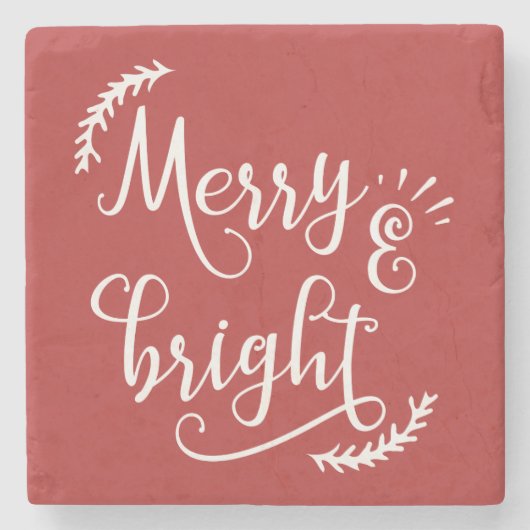 vrolijk kerstfeest stenen onderzetter (Voorkant)