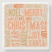 Vrolijk kerstfeest stenen onderzetter (Voorkant)