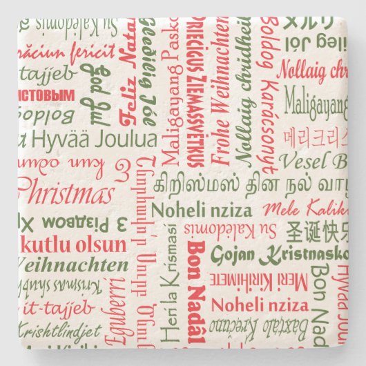 Vrolijk kerstfeest! stenen onderzetter (Voorkant)