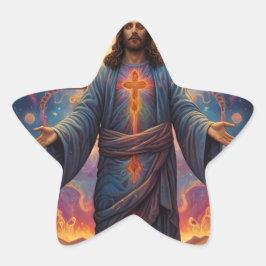 Vrolijk kerstfeest ster sticker