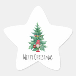 Vrolijk kerstfeest ster sticker