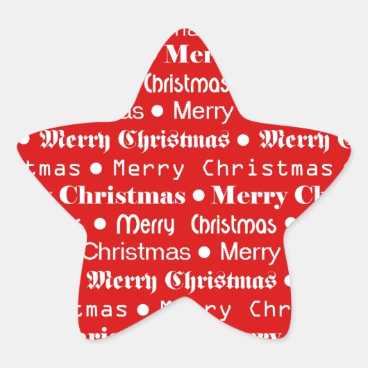 Vrolijk kerstfeest ster sticker (Voorkant)
