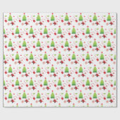 Vrolijk kerstfeest, sterren, boom cadeaupapier (Vlak)