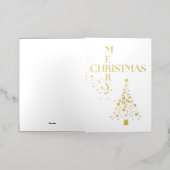 Vrolijk Kerstfeest Sterren & Boom Folie Feestdagenkaart (Buiten Laag)