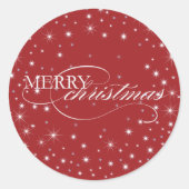 Vrolijk Kerstfeest - Sterren - Sticker, Zegel (Voorkant)